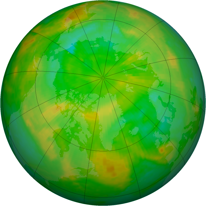 Arctic ozone map for 06 July 1991